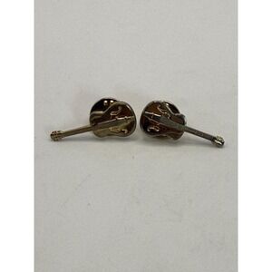 Guitar Lapel Pins Set of 2 Gold Tone Musician Rock Band Accessories